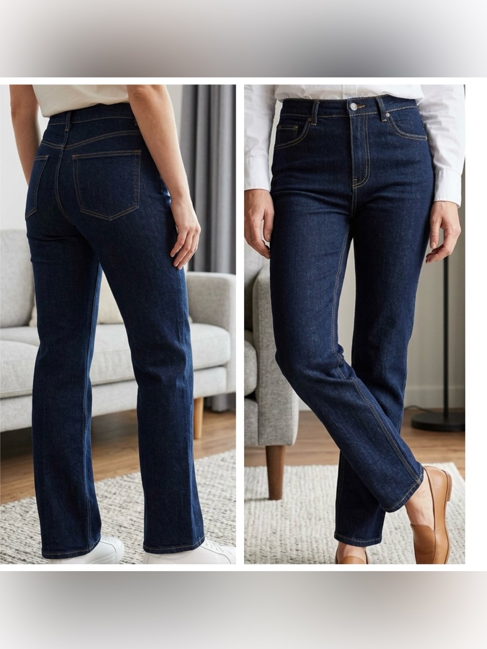 Zara Women’s Sz 8 high rise straight leg ankle length dark wash denim jeans